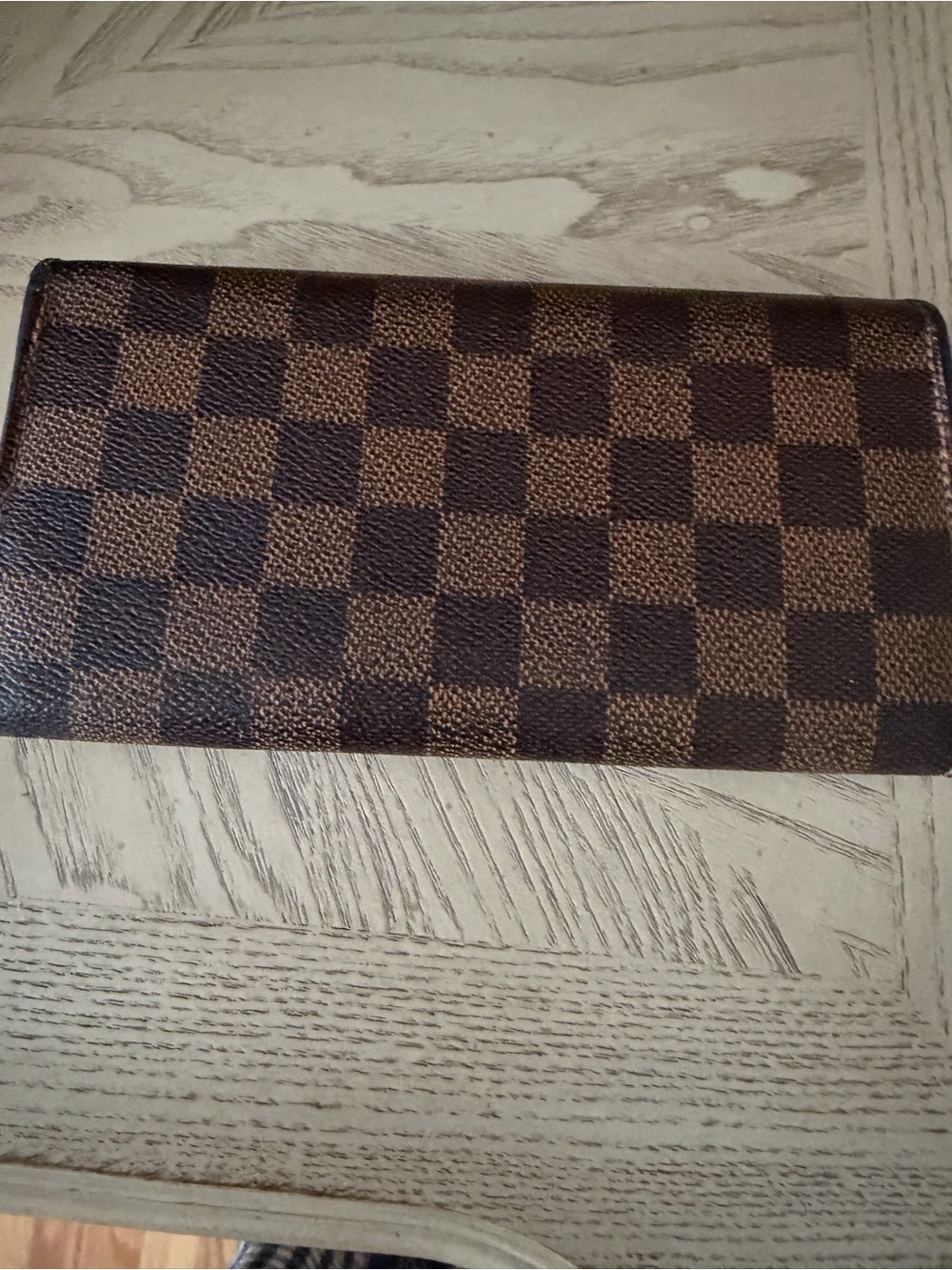 Louis Vuitton Brown Damier Checkered Long Wallet. No certificate. Beautiful cond - Picture 2 of 6